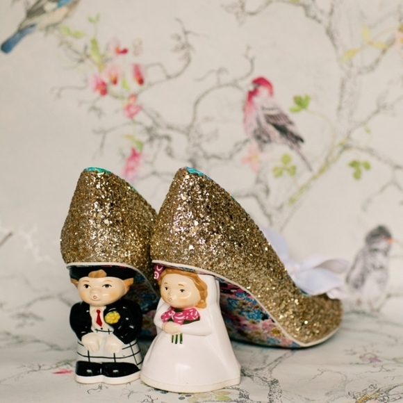 Irregular Choice Shoes - Vintage Mr. And Mrs. Heels with White Bow